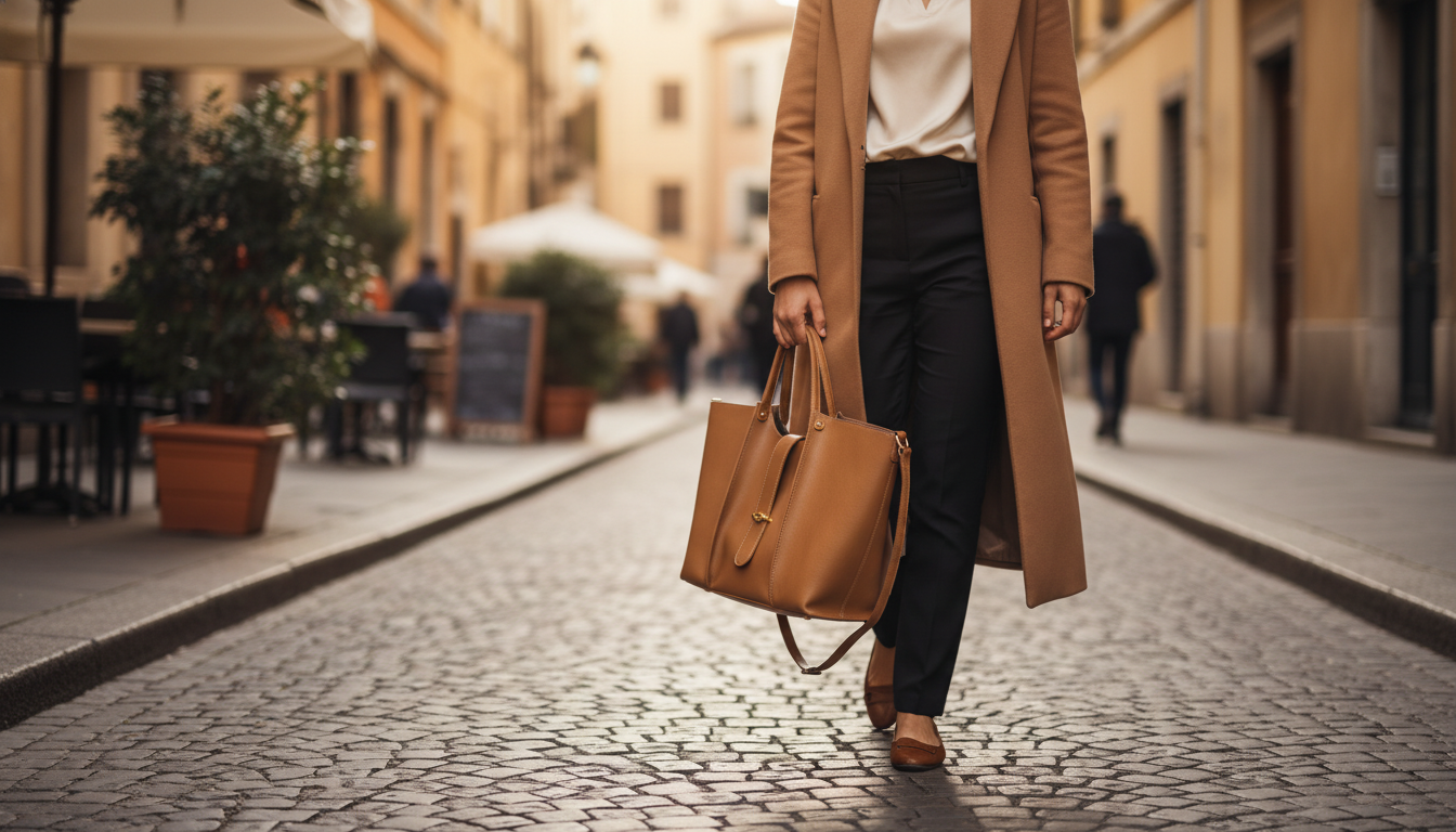 Genuine Leather Large-Capacity Tote with Secure Hasp