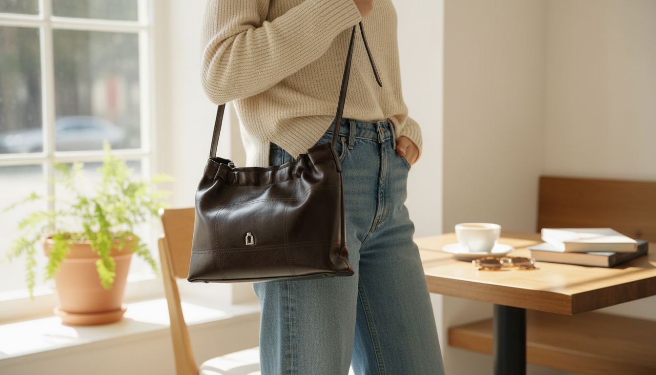 Luxury Leather Tote: High-Capacity Crossbody & Shoulder
