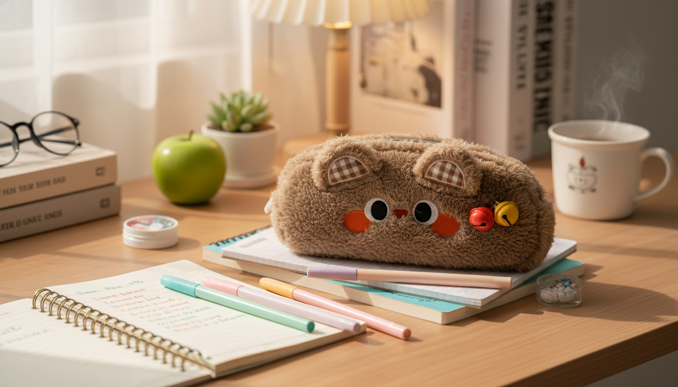 Plush Kawaii Pencil Case: Cute Soft Pouch for School