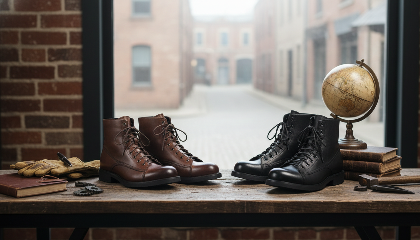 Vintage British Leather Ankle Boots for Work & Daily Wear