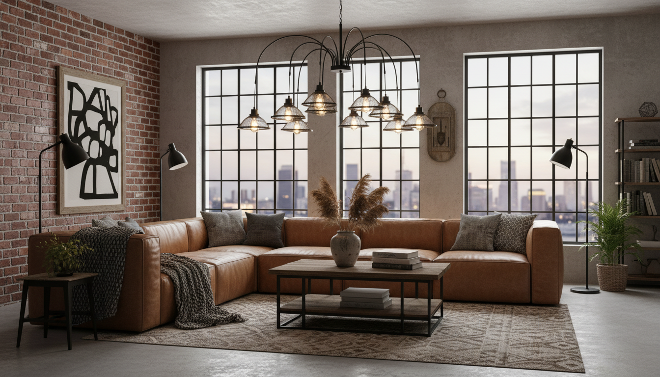 Iron Chandelier Ideas for a Vintage Industrial Living Room