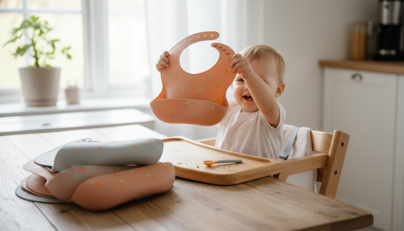 Wipe-Clean Silicone Baby Bib: Adjustable Neck & Cartoon