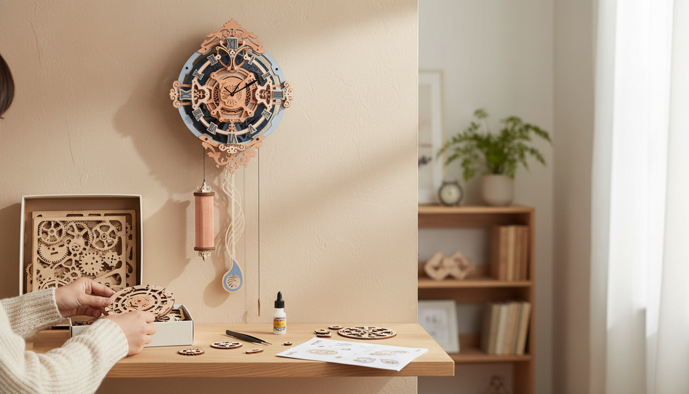 3D Wooden Puzzle Wall Clock: Build, Hang, Enjoy