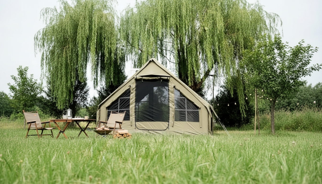 68 Sq Ft Inflatable Tent with Canopy for 4-Season Camping