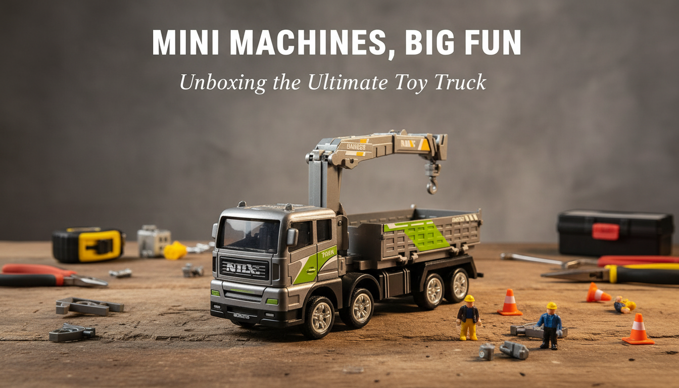 Diecast Construction Vehicle Set: Crane, Dozer, Excavator
