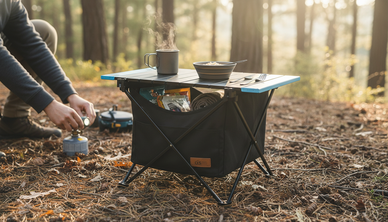 Ultralight Camp Table with Storage for Tidy Meals